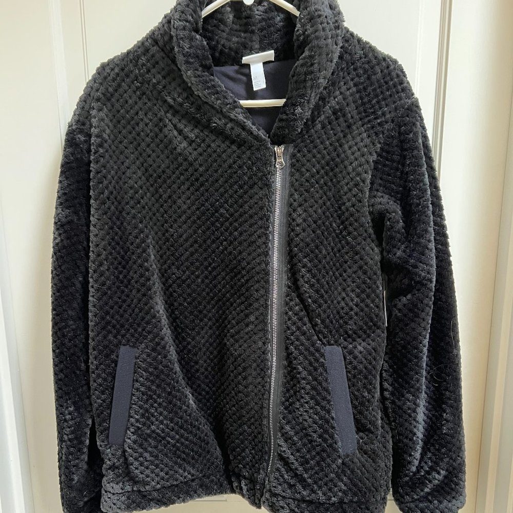 NWT Zella (Nordstrom) Black Fleece Moto Jacket, Size M